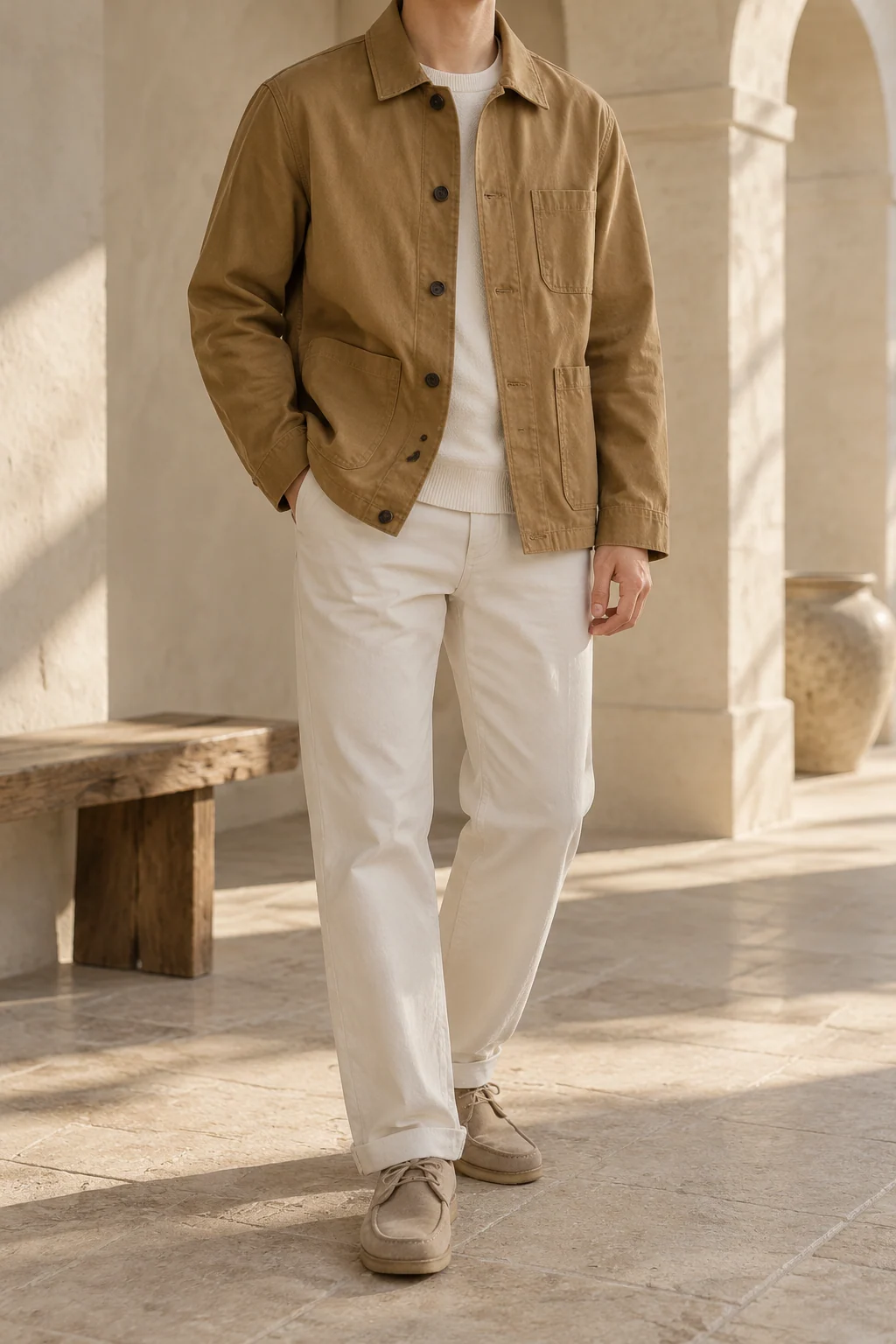 Outerwear collection styled in natural light
