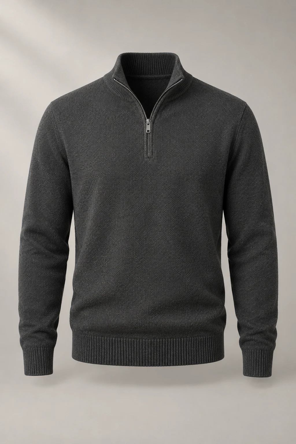 Textured Half Zip Knit